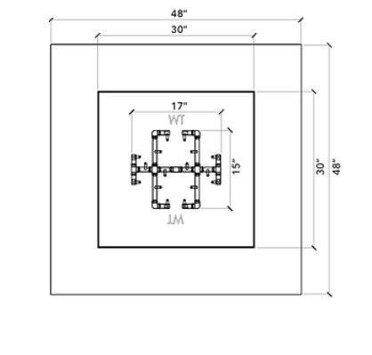 Warming Trends Square Fire Pit / Ready to Finish Kit - Free Cover