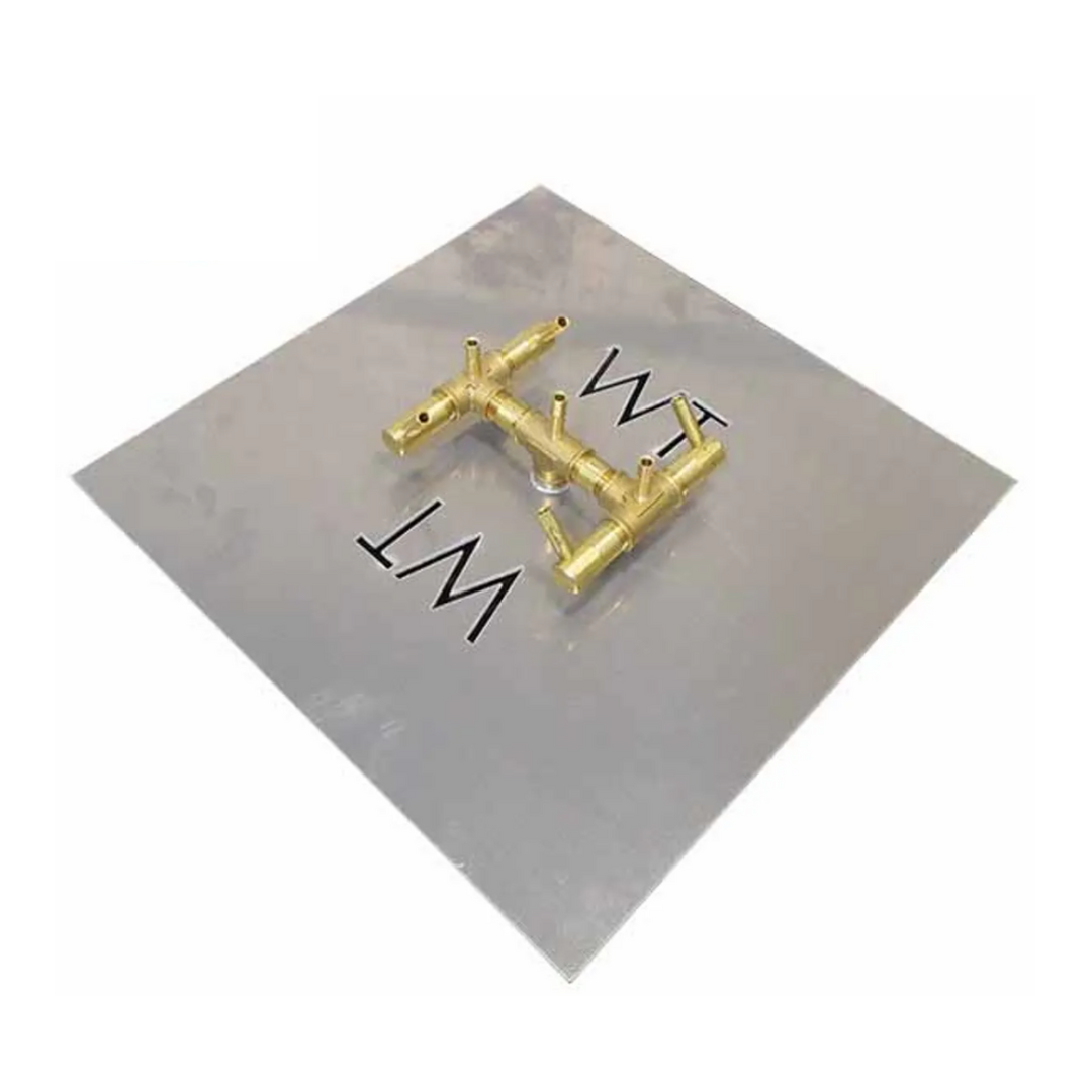 Warming Trends Crossfire 84K BTU 7.5" x 7.5" Original Brass Burner 18” Square Plate