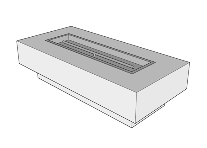 The Outdoor Plus 120" x 36" x 15" Ready-to-Finish Coronado Gas Fire Pit Kit - The Fire Pit Collection