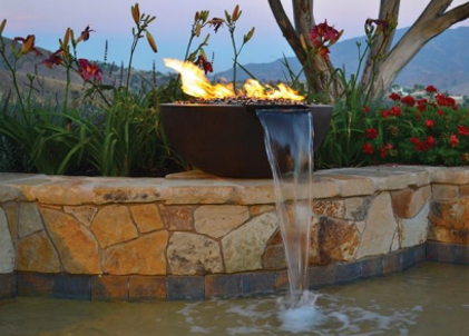 Legacy Round Fire & Water Bowl with Electronic Ignition - Free Cover by Fire by Design