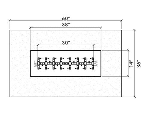 Warming Trends Rectangle Fire Pit / Ready to Finish Kit (Tree-Style Burner)