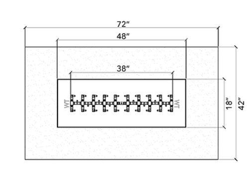 Warming Trends Rectangle Fire Pit / Ready to Finish Kit (Tree-Style Burner)