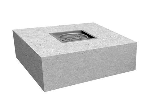 The Outdoor Plus 60" x 60" x 16" Ready-to-Finish Square Gas Fire Pit Kit + Free Cover - The Fire Pit Collection