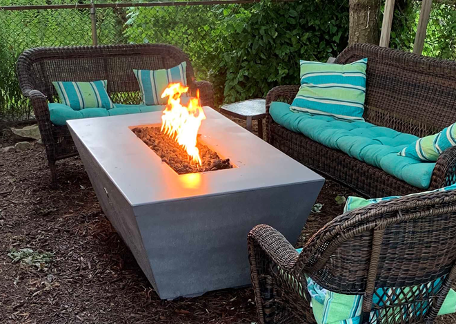 The Outdoor Plus Angelus Concrete Fire Pit + Free Cover - The Fire Pit Collection