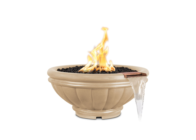 The Outdoor Plus Roma Concrete Fire & Water Bowl + Free Cover - The Fire Pit Collection