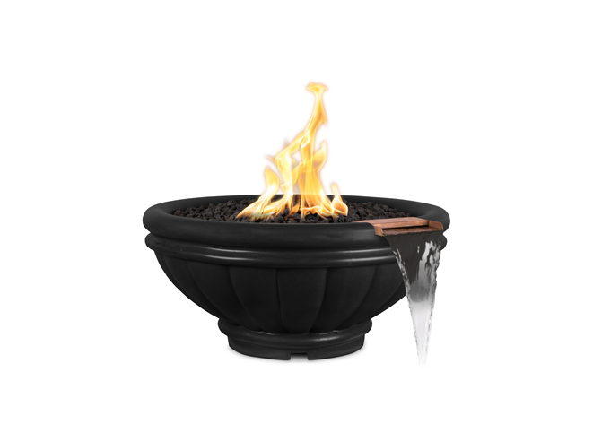 The Outdoor Plus Roma Concrete Fire & Water Bowl + Free Cover - The Fire Pit Collection