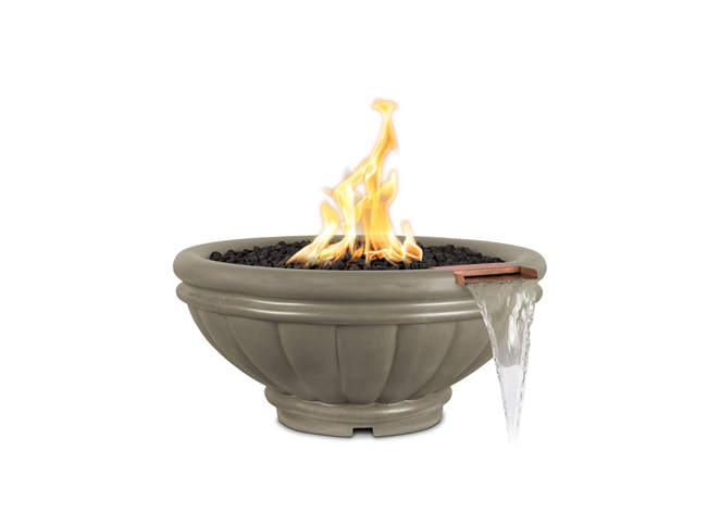 The Outdoor Plus Roma Concrete Fire & Water Bowl + Free Cover - The Fire Pit Collection