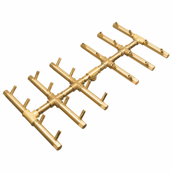 Warming Trends Crossfire 240K BTU 23.25" x 11.25" Double Tree-Style Brass Burner + 29" x 17" Plate