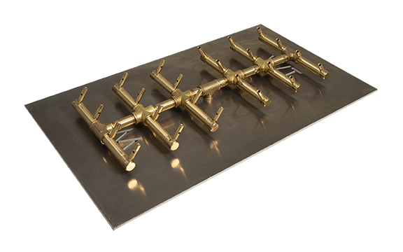 Warming Trends Crossfire 240K BTU 23.25" x 11.25" Double Tree-Style Brass Burner + 29" x 17" Plate