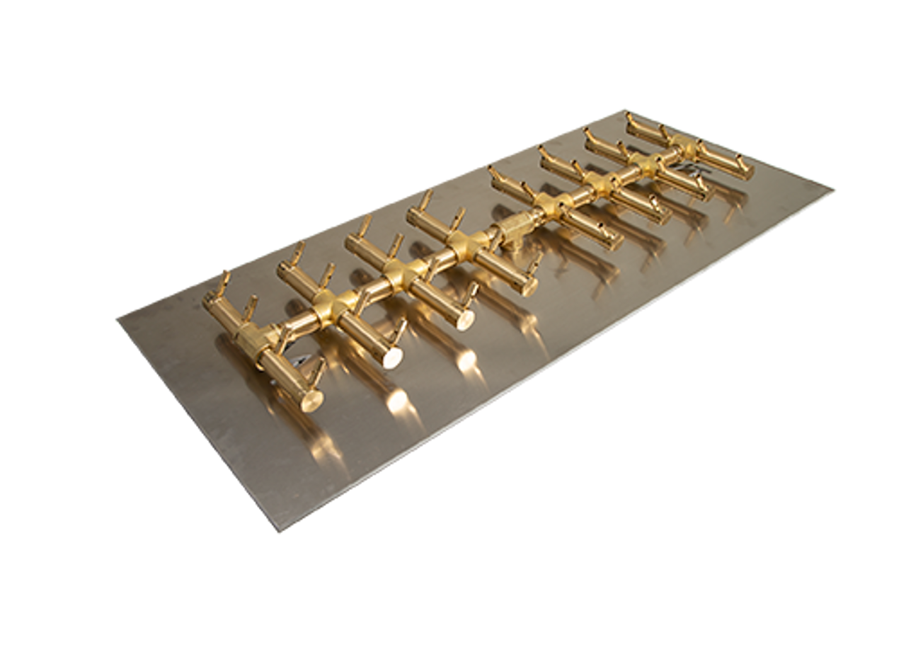 Warming Trends Crossfire 320K BTU 35.25" x 11.5" Double Tree-Style Brass Burner + 41" x 18" Plate
