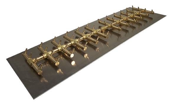 Warming Trends Crossfire 480K BTU 53" x 11.5" Double Tree-Style Brass Burner + 59" x 18" Plate