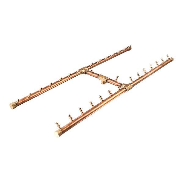 Warming Trends Crossfire 300K BTU 42" x 14" H-Style Brass Burner + 56” x 25” Plate