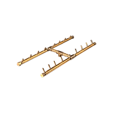 Warming Trends Crossfire 160K BTU 24" x 9" H-Style Brass Burner + 34” x 17” Plate