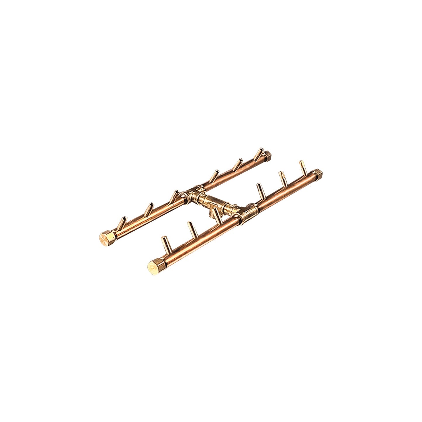 Warming Trends Crossfire 120K BTU 18" x 7" H-Style Brass Burner + 28” x 15” Plate