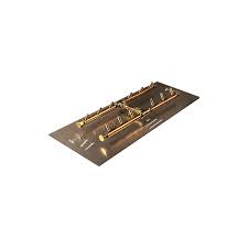 Warming Trends Crossfire 120K BTU 18" x 7" H-Style Brass Burner + 28” x 15” Plate