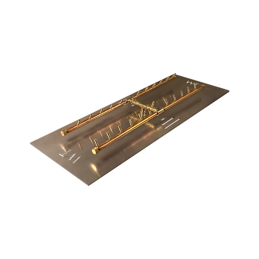 Warming Trends Crossfire 240K BTU 36" x 9" H-Style Brass Burner + 46” x 17” Plate