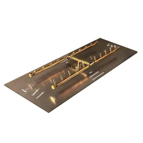 Warming Trends Crossfire 200K BTU 30" x 9" H-Style Brass Burner + 40” x 17” Plate