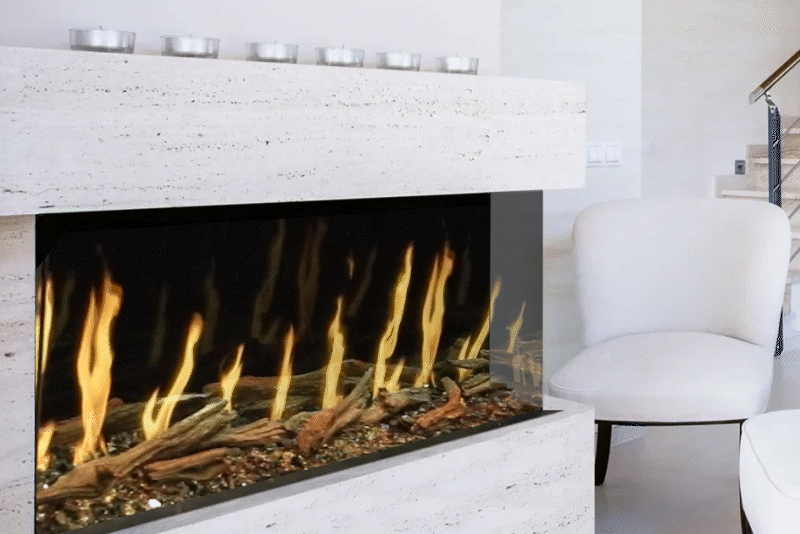 Modern Flames Orion 76" Multi Heliovision Fireplace (9" Deep - 18" Viewing)
