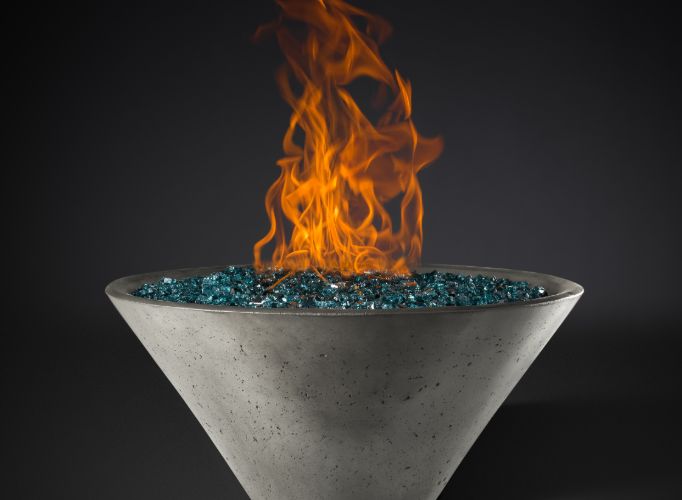 Ridgeline Conical Fire Bowl with Match Ignition System by Slick Rock Concrete