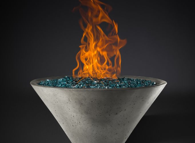 Ridgeline Conical Fire Bowl - Electronic Ignition by Slick Rock Concrete