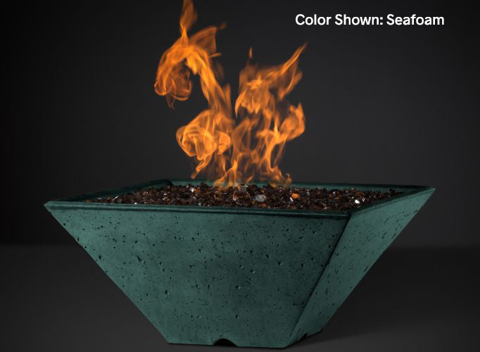 Ridgeline Square Fire Bowl with Electronic Ignition by Slick Rock Concrete