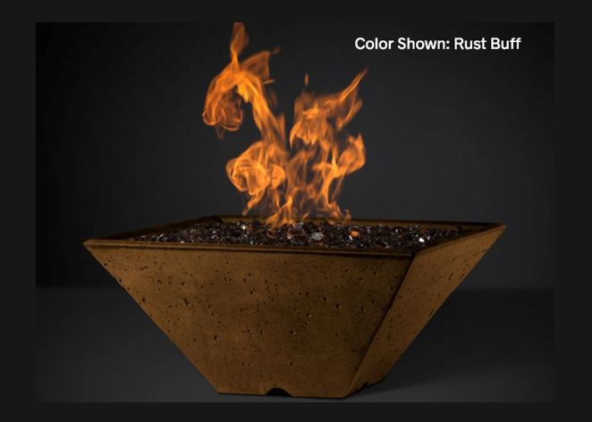Ridgeline Square Fire Bowl with Electronic Ignition by Slick Rock Concrete