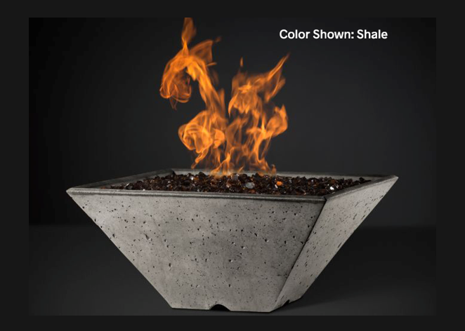 Ridgeline Square Fire Bowl with Electronic Ignition by Slick Rock Concrete
