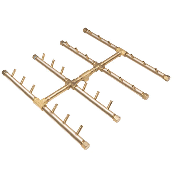 Warming Trends Crossfire 240K BTU 20" x 18" Square Tree-Style Brass Burner