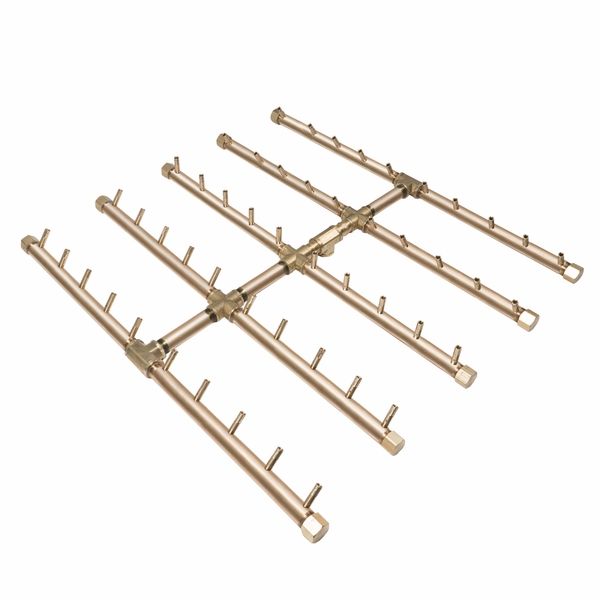 Warming Trends Crossfire 500K BTU 31.5" x 30.5" Square Tree-Style Brass Burner