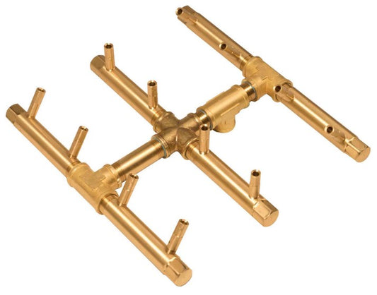 Warming Trends Crossfire 120K BTU 10" x 11.25" Square Tree-Style Brass Burner