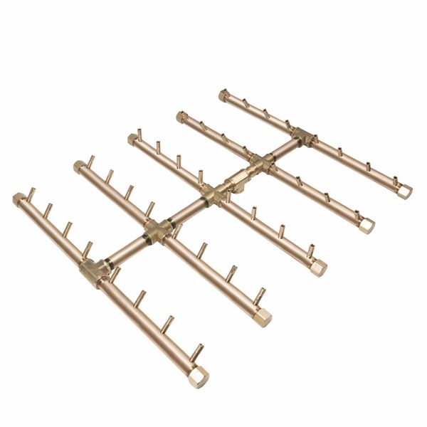 Warming Trends Crossfire 400K BTU 28" x 24.5" Square Tree-Style Brass Burner