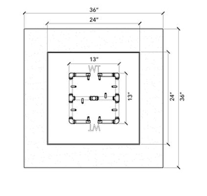 Warming Trends Square Fire Pit / Ready to Finish Kit - Free Cover