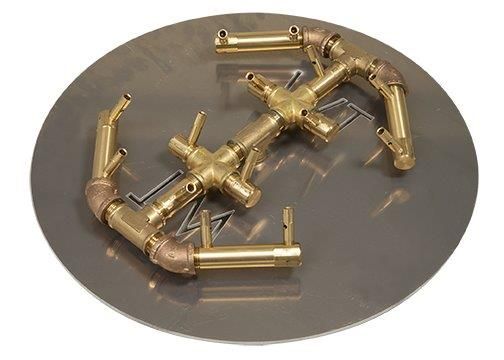 Warming Trends Crossfire 140K BTU 12.5" x 14.5" Octagonal Brass Burner + 18" Circular Plate