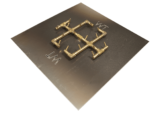 Warming Trends Crossfire 180K BTU 17" x 15" Original Brass Burner + 30” Square Plate