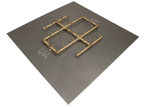 Warming Trends Crossfire 240K BTU 19.5" x 21.5" Original Brass Burner + 30” Square Plate