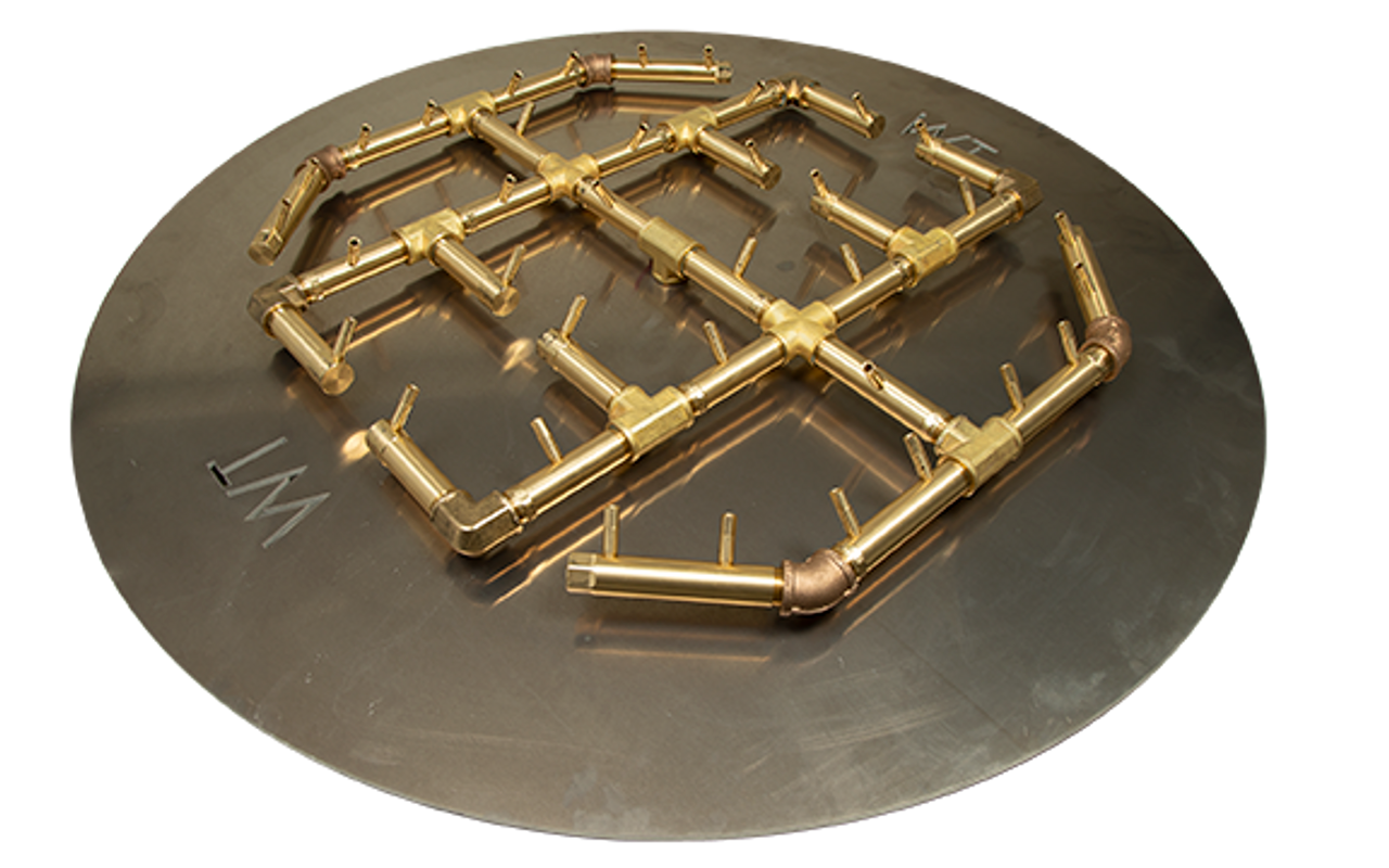 Warming Trends Crossfire 360K BTU 29.5" x 27.5" Octagonal Brass Burner + 42" Circular Plate