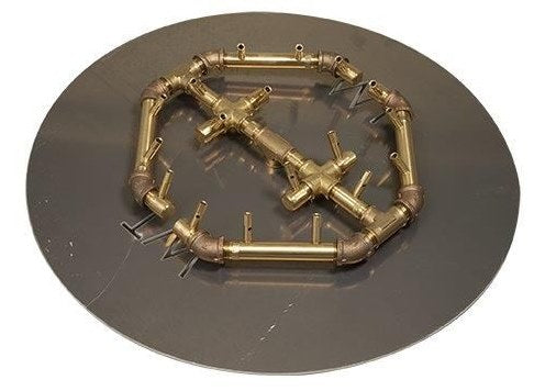 Warming Trends Crossfire 180K BTU 14.75" x 15.75" Octagonal Brass Burner + 24" Circular Plate