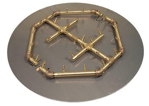 Warming Trends Crossfire 280K BTU 22.75" x 21.75" Octagonal Brass Burner + 30" Circular Plate