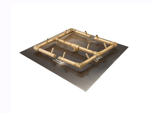 Warming Trends Crossfire 120K BTU 13" x 13" Original Brass Burner + 24” Square Plate