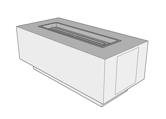 The Outdoor Plus 96" x 36" x 24" Ready-to-Finish Catalina Gas Fire Pit Kit + Free Cover - The Fire Pit Collection