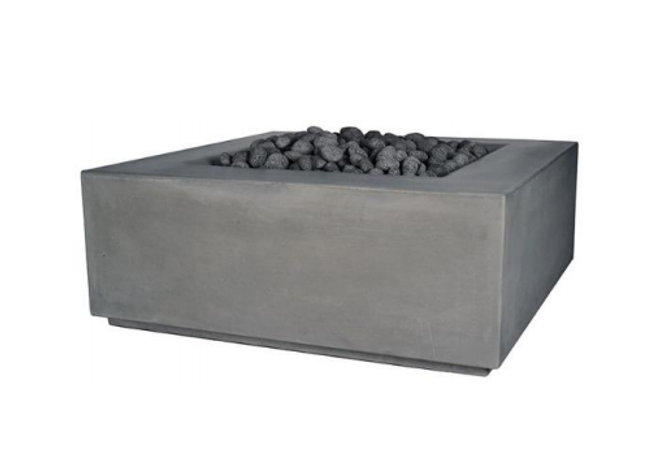 Aura Square Fire Pit with Electronic Ignition - Free Cover by Fire by Design