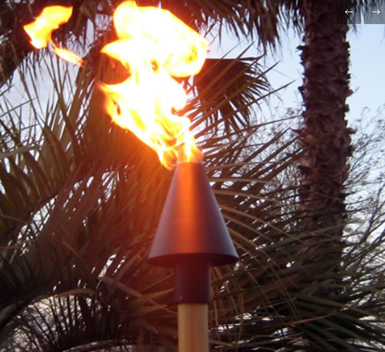 Fire by Design Black Cone Gas Tiki Torch / Manual Light + Free Cover - The Fire Pit Collection