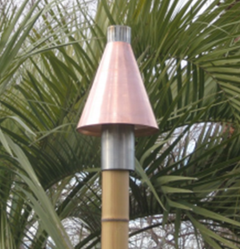 Fire by Design Copper Cone Gas Tiki Torch / Manual Light + Free Cover - The Fire Pit Collection