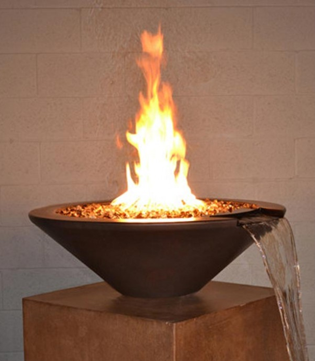 Fire by Design Geo Round "Essex" Fire & Water Bowl + Free Cover - The Fire Pit Collection