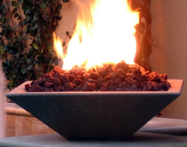 Fire by Design Oblique Square Fire Bowl / Electronic Ignition  + Free Cover - The Fire Pit Collection