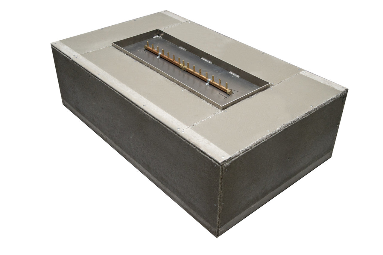 Warming Trends Rectangle Fire Pit / Ready to Finish Kit  (Linear Burner)