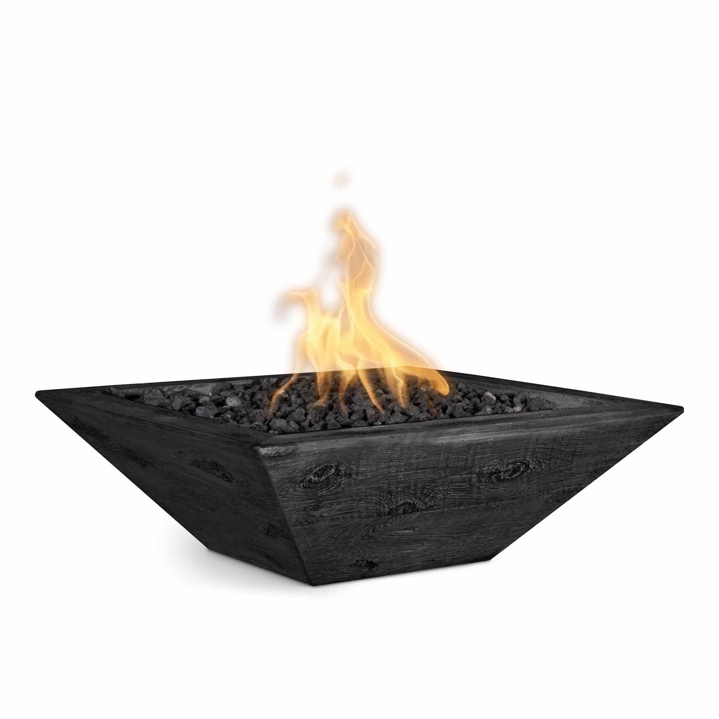 The Outdoor Plus Maya Wood Grain Concrete Fire Bowl + Free Cover