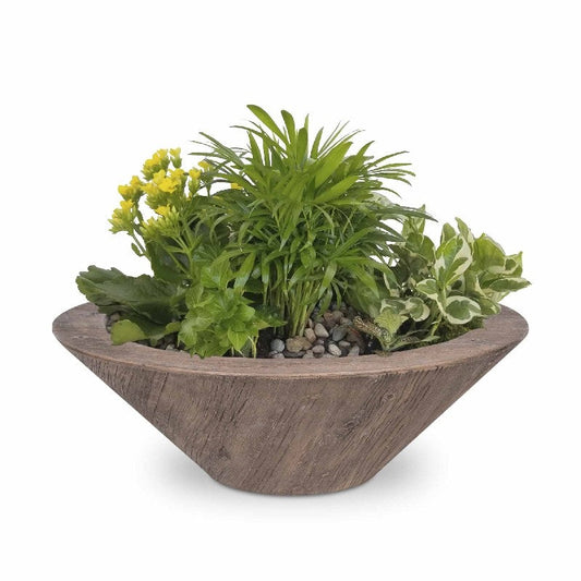The Outdoor Plus Cazo Wood Grain Concrete Planter Bowl