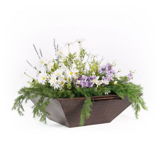 The Outdoor Plus Maya Hammered Copper Planter & Water Bowl