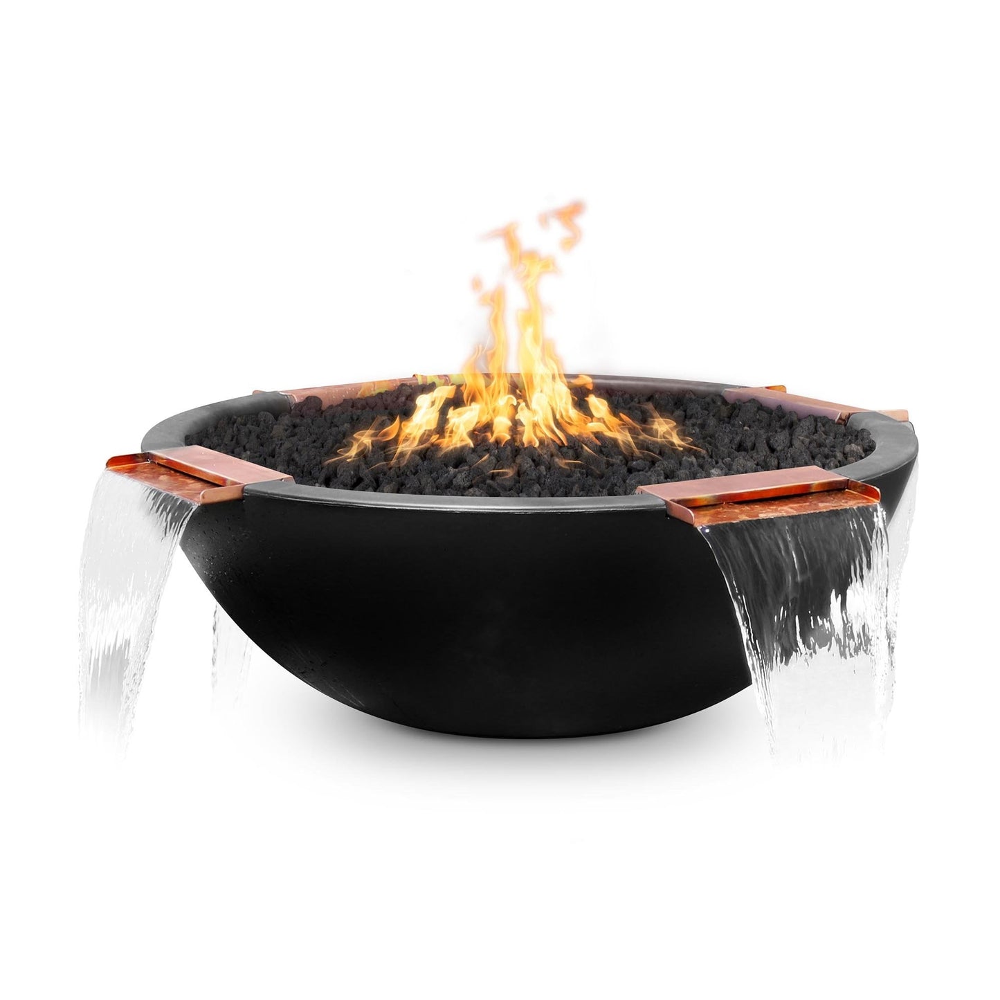 The Outdoor Plus Sedona Concrete Fire & Water Bowl - 4 Way Spill + Free Cover